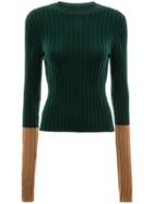 Jw Anderson Ribbed Contrast Sleeve Sweater - Black