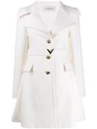 Valentino Logo Belt Single-breasted Coat - White