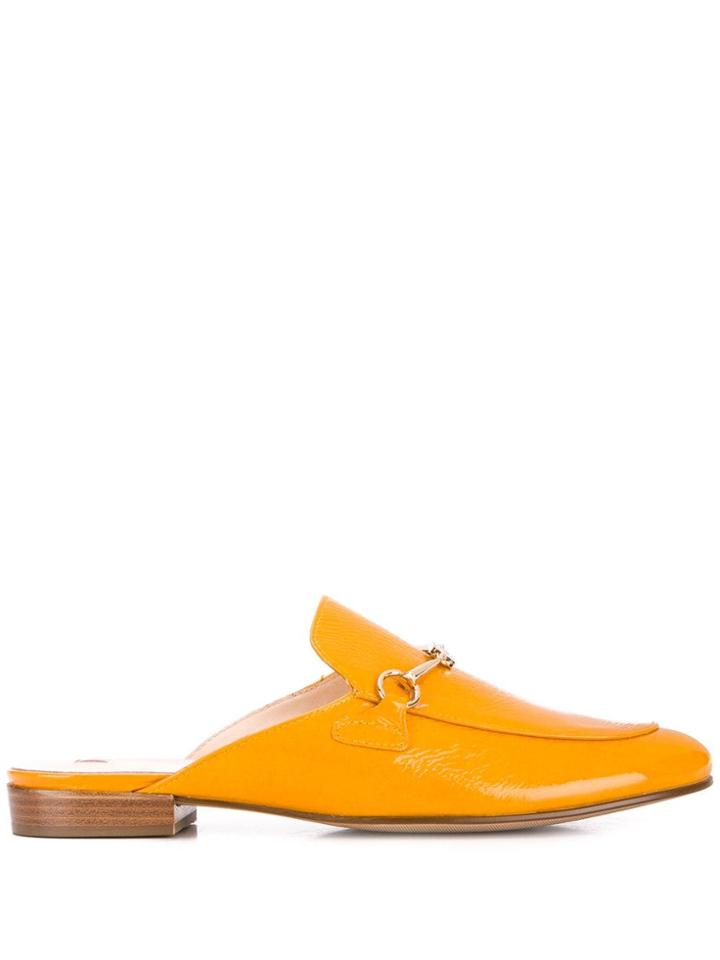 Hogl Buckle Logo Mules - Yellow