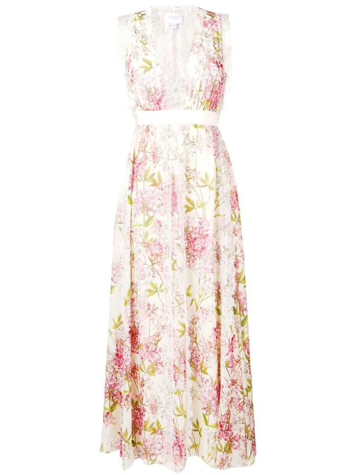 Giambattista Valli Long Floral Sleeveless Dress - White