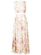 Giambattista Valli Long Floral Sleeveless Dress - White