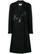 Mm6 Maison Margiela Button-front Splatter Coat - 900 Black