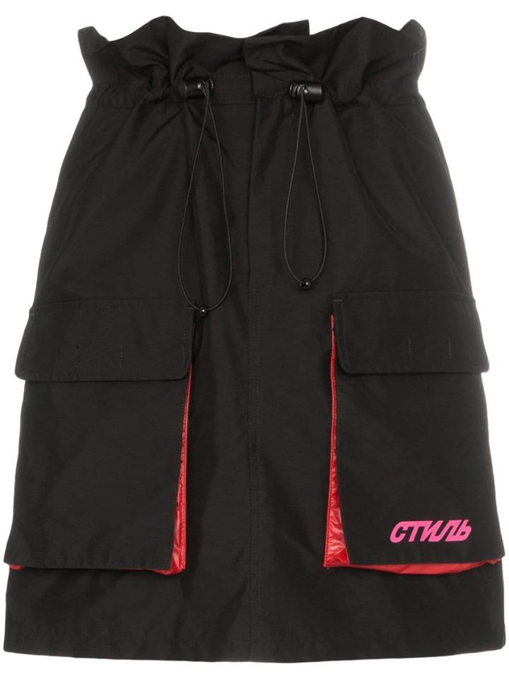 Heron Preston Drawstring Cargo Pocket Skirt - Black