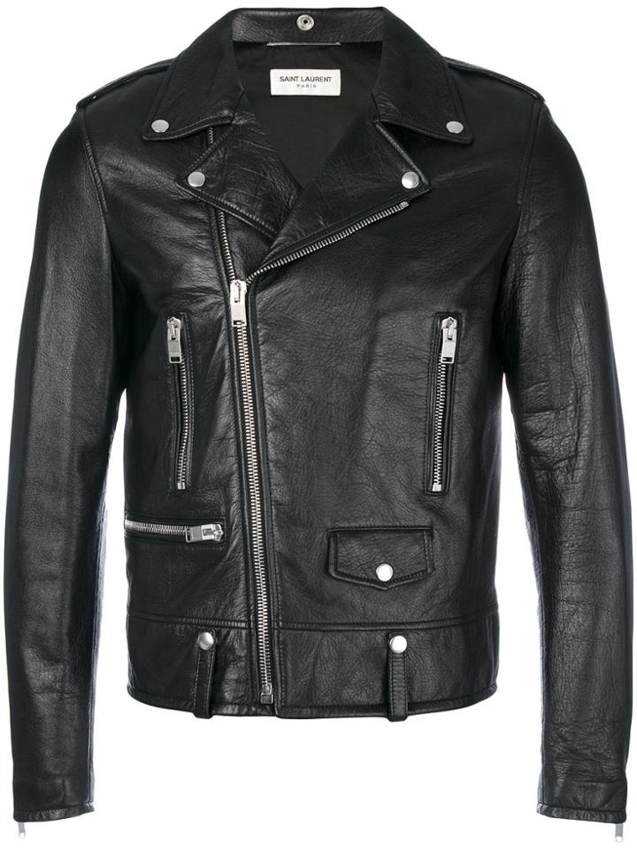 Saint Laurent Blood Luster Motorcycle Jacket - Black