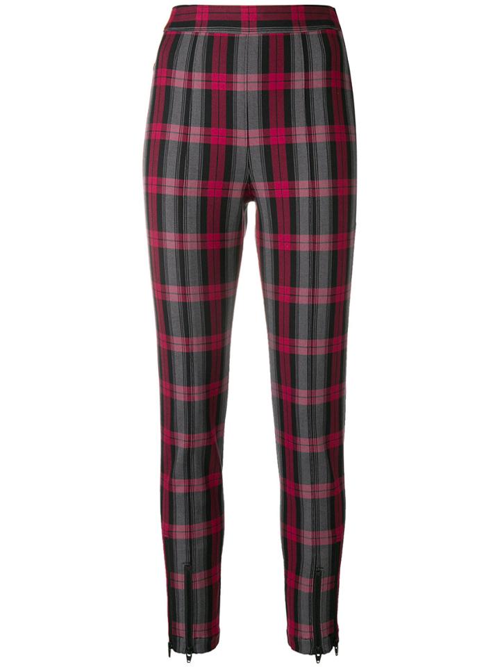 T By Alexander Wang Tartan Skinny Trousers - Red