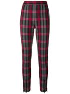 T By Alexander Wang Tartan Skinny Trousers - Red