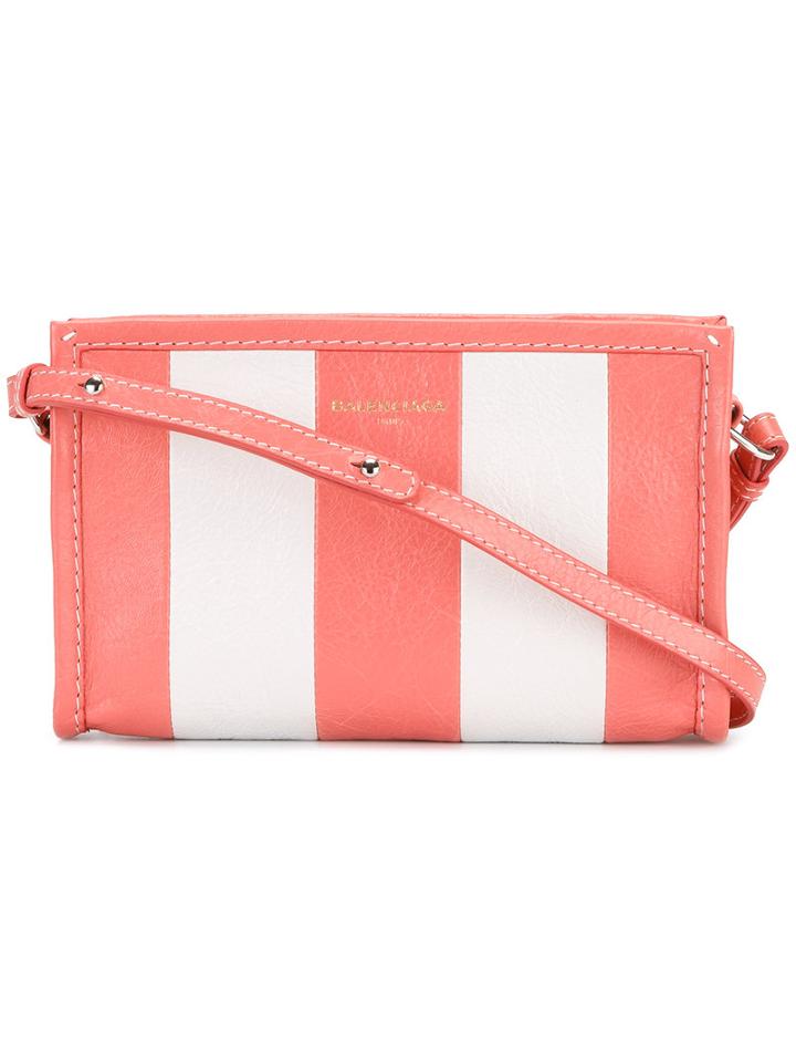Balenciaga Striped Crossbody Bag, Women's, Pink/purple, Lamb Skin