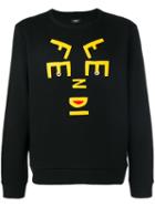 Fendi - Printed Logo Sweater - Men - Polyester/wool/plastic - 52, Black, Polyester/wool/plastic