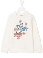 Mini Rodini Cherry Sweatshirt, Toddler, Size: 5 Yrs, White