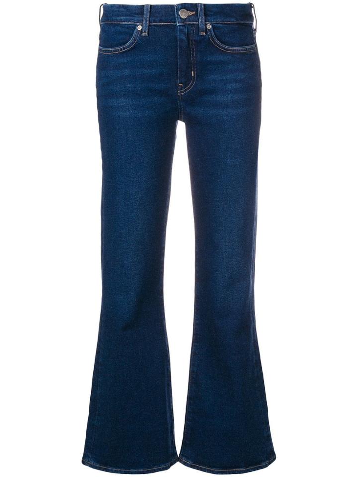 Mih Jeans Flared Cropped Jeans - Blue