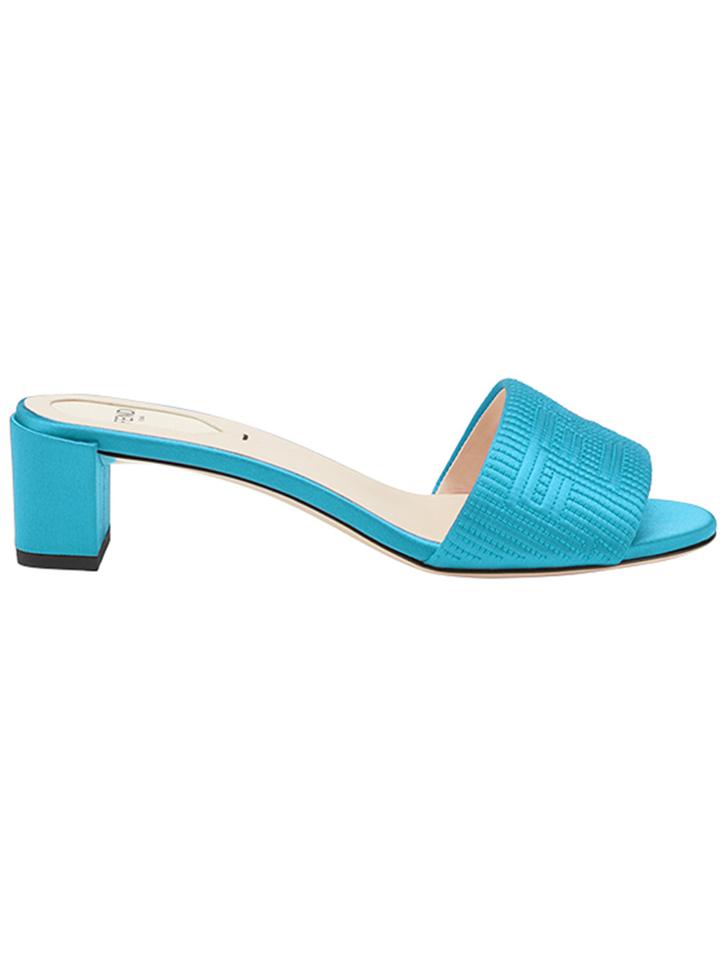 Fendi Quilted Logo Sandals - Blue