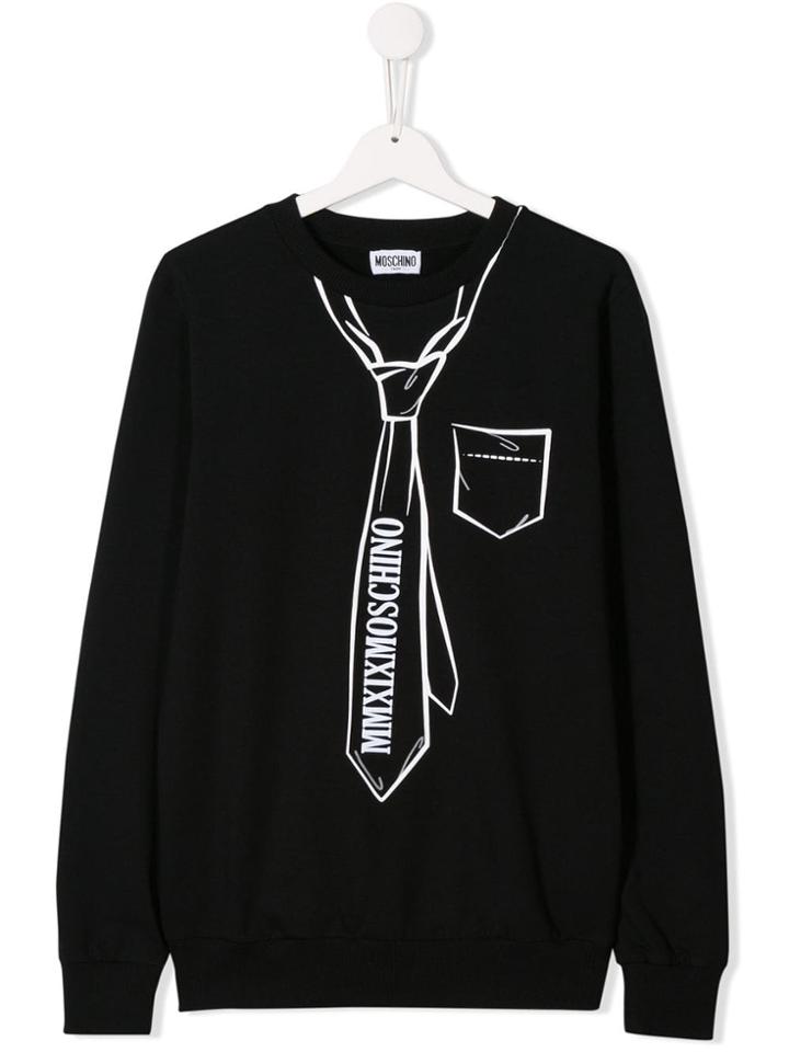 Moschino Kids Tie Print Sweatshirt - Black