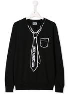 Moschino Kids Tie Print Sweatshirt - Black