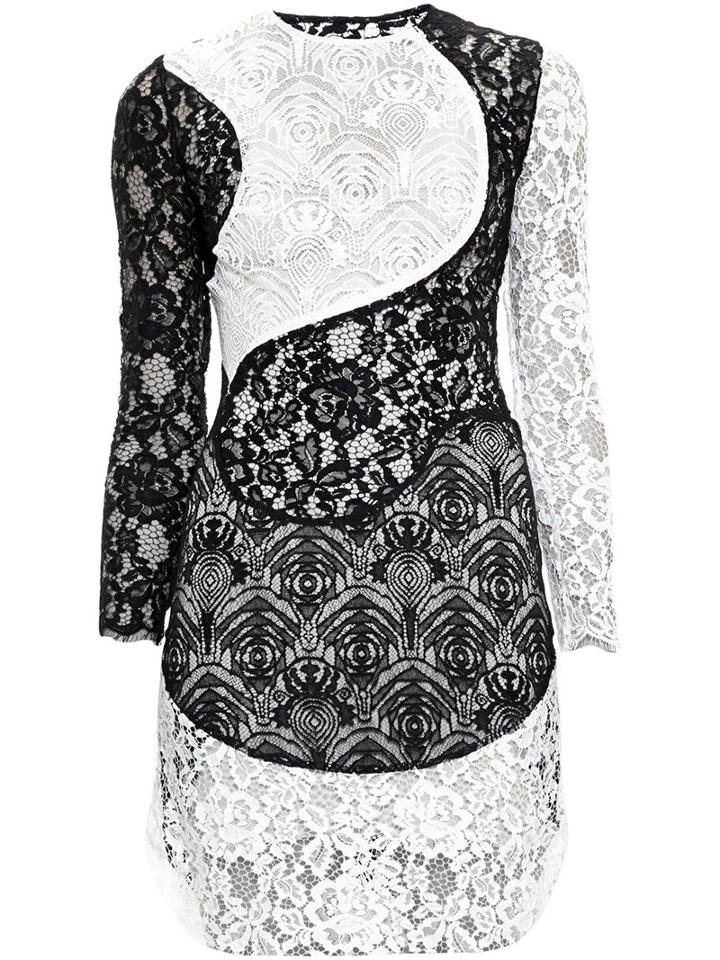 Huishan Zhang Circular Patterned Lace Dress, Women's, Size: 10, Black, Cotton/nylon/polyurethane