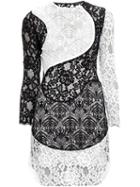 Huishan Zhang Circular Patterned Lace Dress, Women's, Size: 10, Black, Cotton/nylon/polyurethane