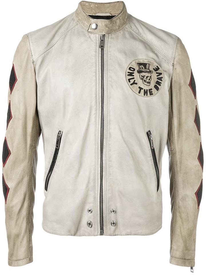 Diesel 'wild Spirit' Jacket, Men's, Size: Large, Nude/neutrals, Sheep Skin/shearling/polyester