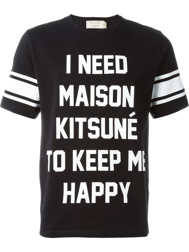 Maison Kitsune Slogan Print T-shirt