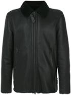 Closed Fur-trim Jacket - Black