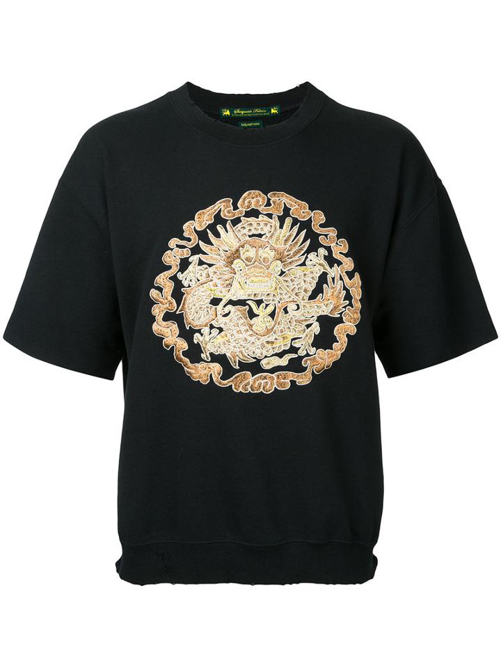 Sasquatchfabrix. - Embroidered Dragon Sweater - Men - Cotton/polyester - L, Black, Cotton/polyester