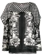 Antonio Marras Flower-print Silk Blouse - Black