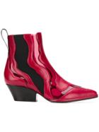 Sergio Rossi Pvc Insert Ankle Boots - Red
