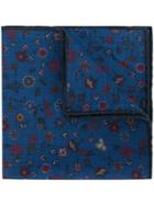 Canali Floral Print Handkerchief - Blue