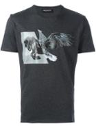 Neil Barrett Winged Horse Print T-shirt, Men's, Size: Small, Grey, Cotton