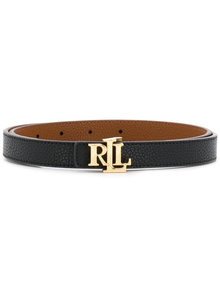 Ralph Lauren Thin Logo Plaque Belt - Black