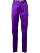 Mm6 Maison Margiela High-waisted Trousers - Purple