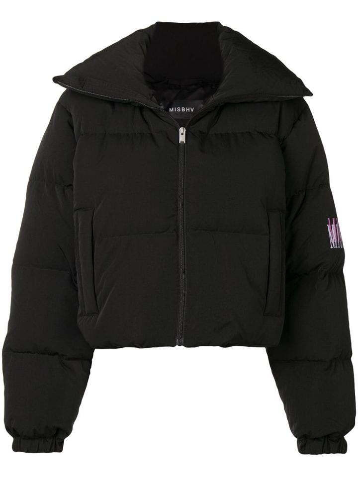 Misbhv Embroidered Logo Puffer Jacket - Black