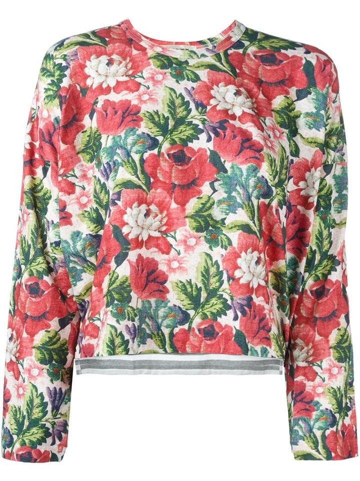 Comme Des Garçons Floral Print Longsleeved Sweatshirt, Women's, Size: Large, Cotton