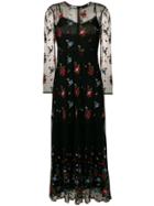 Ermanno Ermanno Floral Embroidered Midi Dress - Black