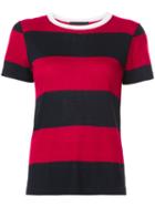 Jenni Kayne - Block Stripe Sweater - Women - Viscose/cashmere - M, Red, Viscose/cashmere