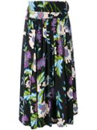 Diane Von Furstenberg - Mid-length Floral Skirt - Women - Silk - 12, Women's, Black, Silk