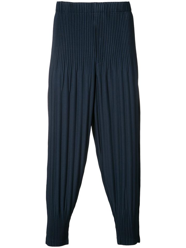 Homme Plissé Issey Miyake - Long Baggy Trousers - Men - Polyester - 2, Blue, Polyester
