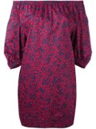 Sonia Rykiel Patterned Off-shoulders Dress, Women's, Size: 36, Blue, Cotton