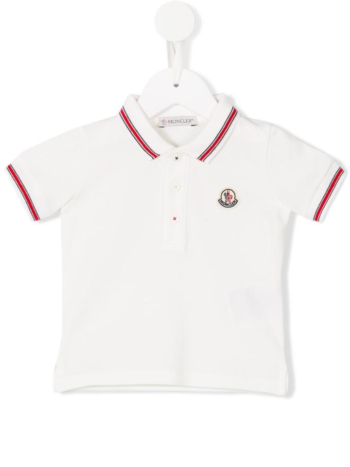 Moncler Kids - Embroidered Logo Polo Shirt - Kids - Cotton/spandex/elastane - 12-18 Mth, White