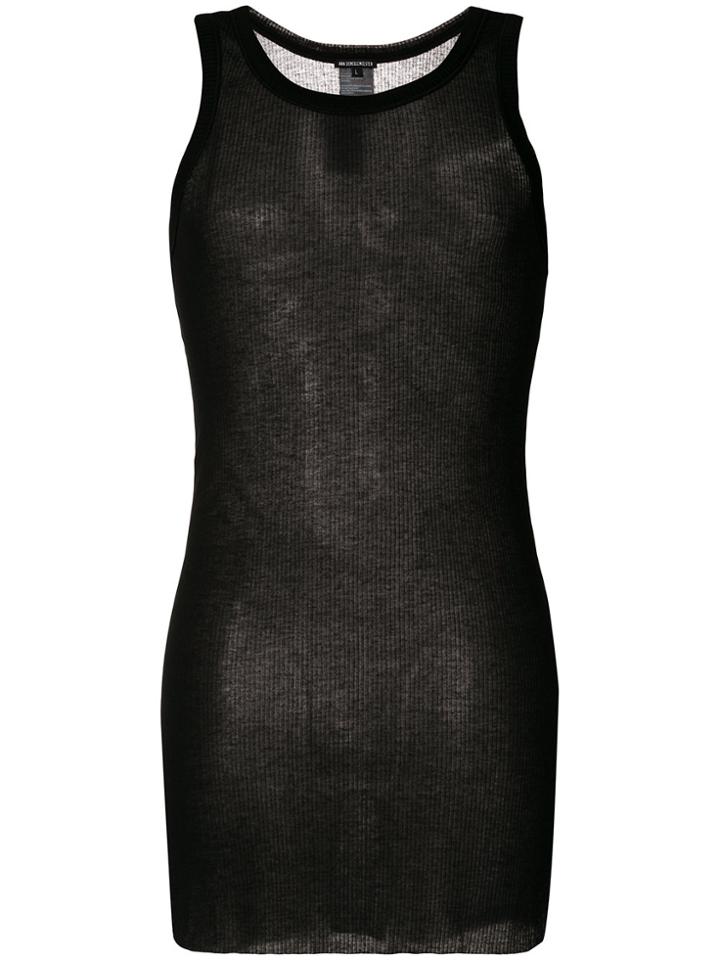 Ann Demeulemeester Blanche Ribbed Tank Top - Black