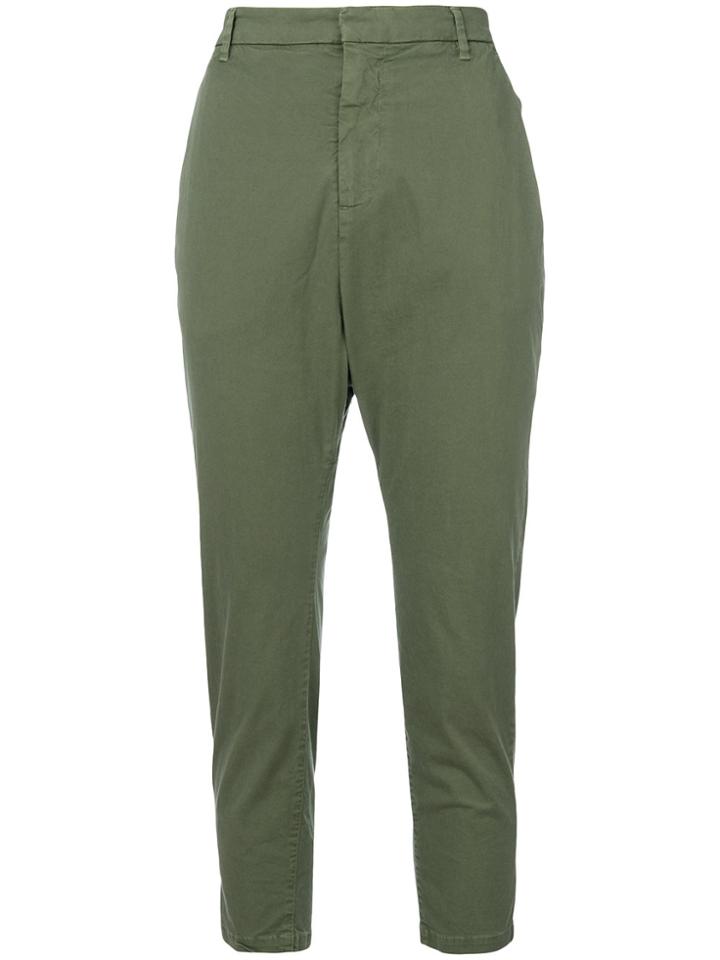 Nili Lotan High Waisted Cropped Trousers - Green