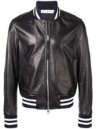 Jw Anderson Striped Trim Bomber Jacket - Black
