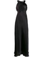 Paco Rabanne Gathered V-neck Dress - Black