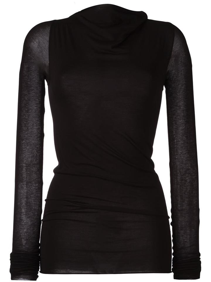 Rick Owens Lilies Sheer Longsleeved Blouse