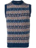 Lardini Patterned Sleeveless Sweater - Blue