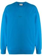 Acne Studios Inverted Logo Print Crewneck Sweater - Blue
