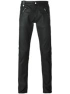 Alexander Mcqueen Leather Panelled Skinny Jeans - Black