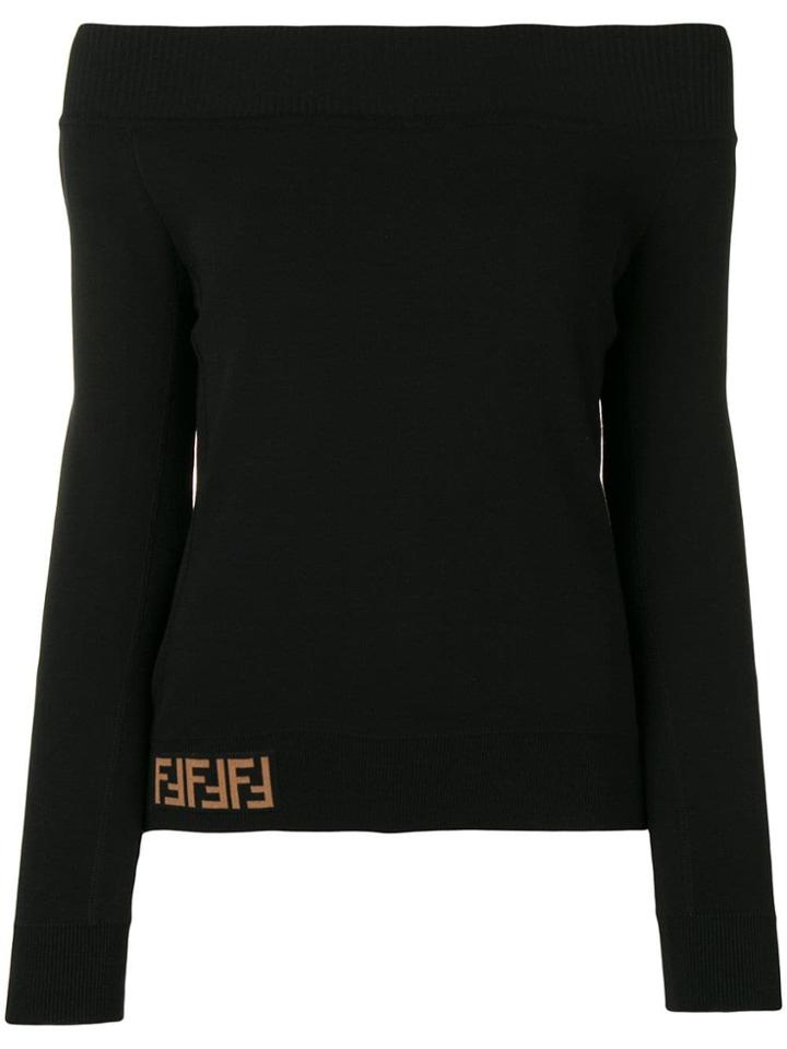 Fendi Ff Logo Knit Top - Black