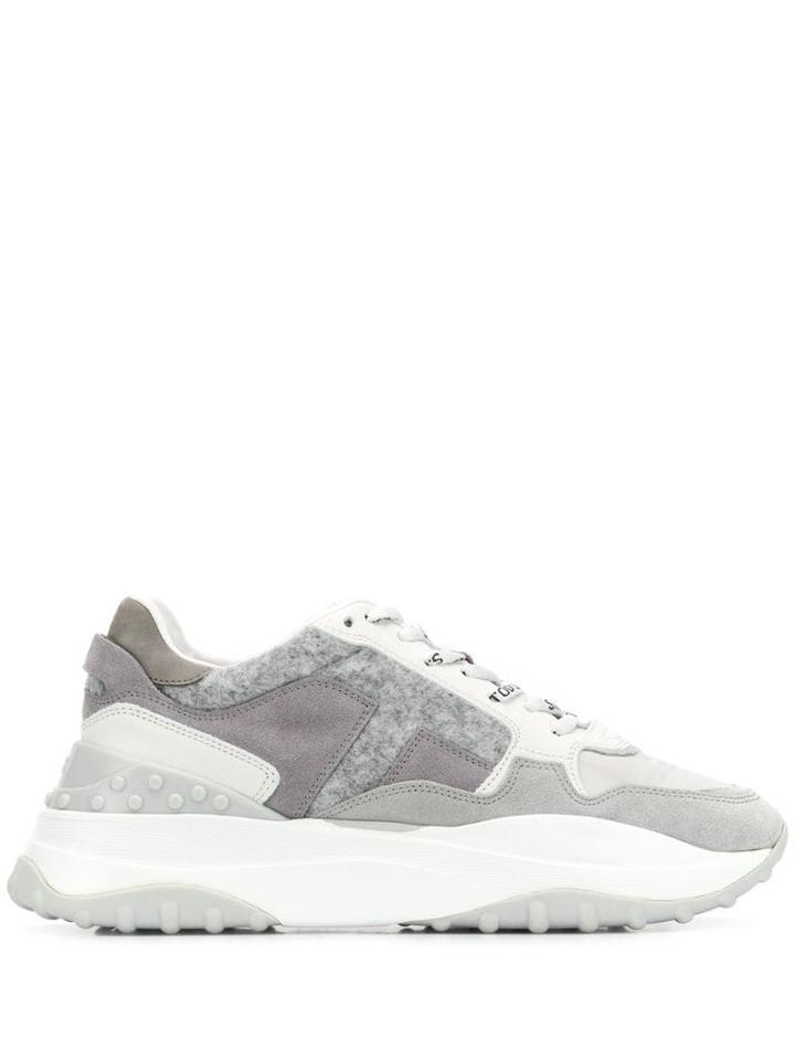 Tod's Wool Detail Sneakers - Grey