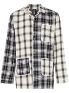 Liam Hodges Check Print Cotton Pyjama Shirt - Black