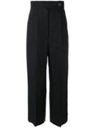 Sportmax - Straight-leg Trousers - Women - Linen/flax - 46, Black, Linen/flax