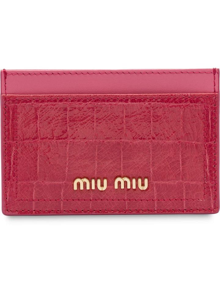 Miu Miu Madras Credit Card Holder - Pink